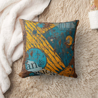 Coussin Collage de médias mixtes