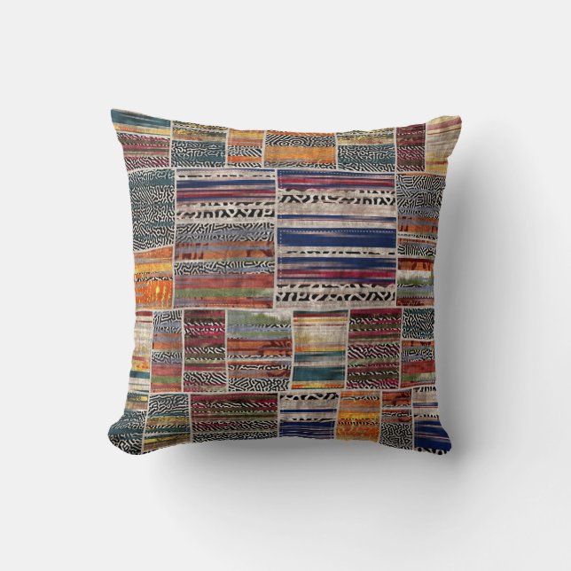 Coussin Collage de patchwork : motif de courtepointe mixte (Recto)
