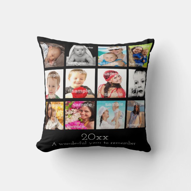 Coussin Collage De Photo Faites Votre Propre Année Pour Vo (Recto)