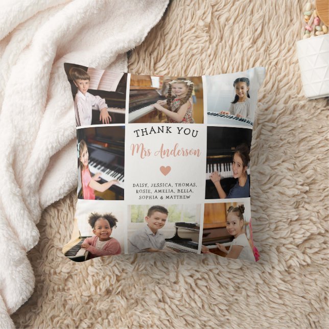 Coussin Collage de photos cadeaux de l'enseignant de musiq (Couverture)