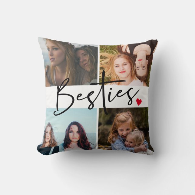Coussin Collage de photos de Best Friends Besties (Recto)