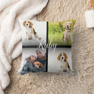 Coussin Collage de photos de compagnie personnalisé avec n