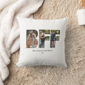 Coussin Collage de photos de meilleures amies chic moderne