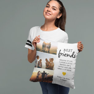 Coussin Collage de photos et citation des meilleures amies