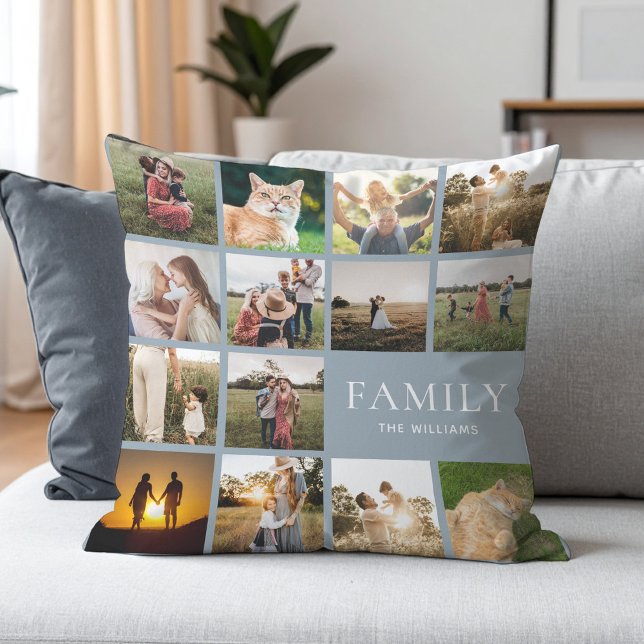 Coussin Collage de photos Famille personnalisée (Créateur téléchargé)