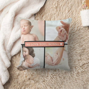 Coussin Collage de photos souvenir Carol personnalisé