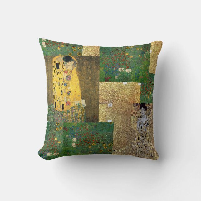 Coussin Collage d'objets d'art Gustav Klimt Jeter l'oreill (Recto)