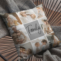 Collage familial photo et cadeau gris personnalisé