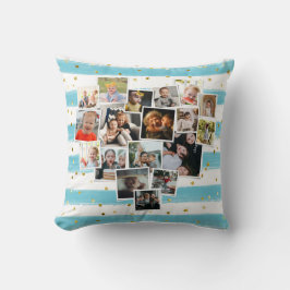 Coussin Collage Multi Photo en forme de coeur Famille Mign