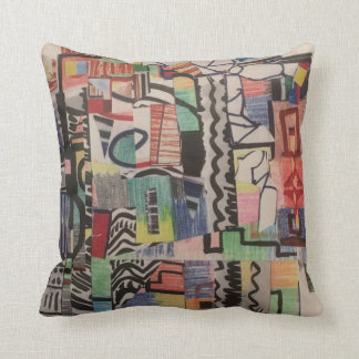 Coussin Collage multicolore Abstrait