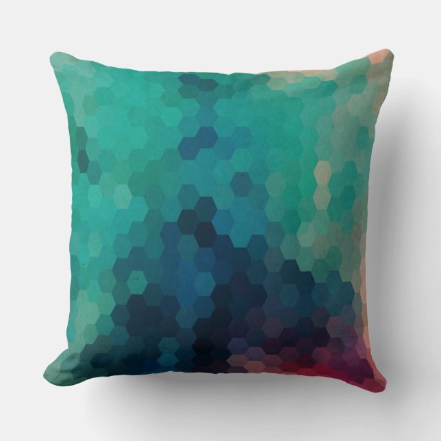 Coussin Collage numérique coloré Abstrait 3 (Recto)