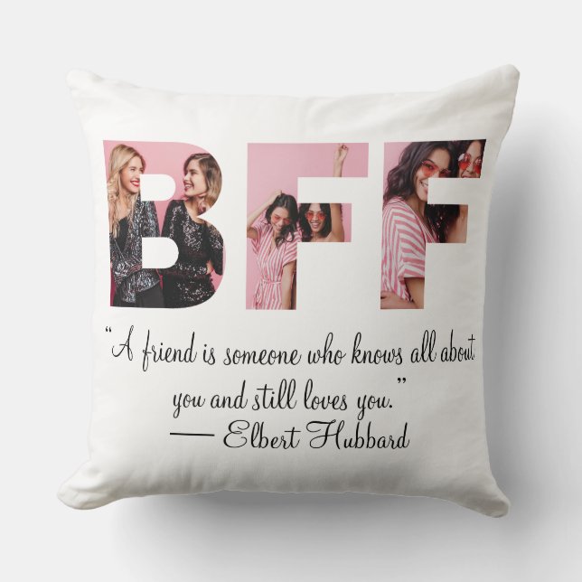 Coussin Collage photo BFF moderne Best Friend Besties Cita (Recto)