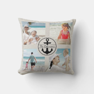Coussin Collage photo de Ancre personnalisé