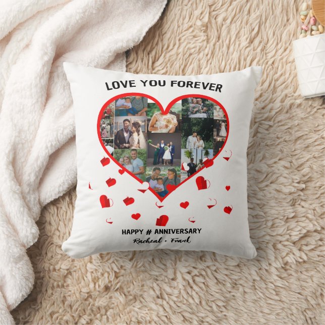 Coussin Collage photo de l'anniversaire de mariage personn (Couverture)