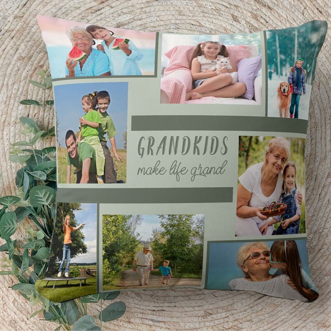 Coussin Collage photo et citation pour grands-parents - Ve (Créateur téléchargé)