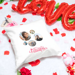 Coussin Collage photo Heureuse Sainte-Valentin