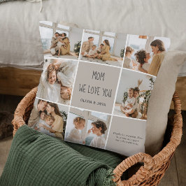 Coussin Collage Photo Maman We Love You - Personnalisé