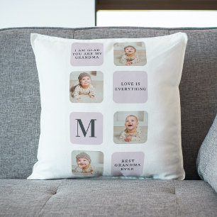 Coussin Collage Photo & Meilleure Grand-Mère Jamais Meille