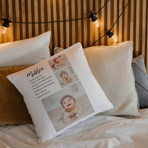 Coussin Collage Photo & Meilleure Mère Citation Beau Cadea