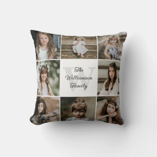 Coussin Collage photo moderne de la famille 8