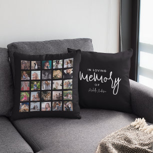 Coussin Collage Photo Moderne En Mémoire Affectueuse