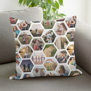 Coussin Collage photo Motif Hexagon géométrique