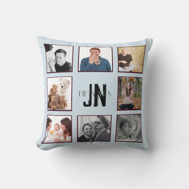 Coussin Collage photo N'IMPORTE QUELLE Occasion Monogramme (Recto)