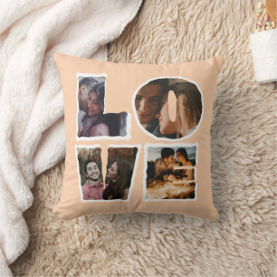 Coussin Collage photo personnalisé Cadeau romantique d'AMO