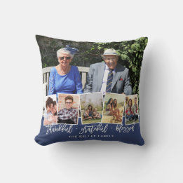 Coussin Collage photo personnalisé de 6 photos avec couleu