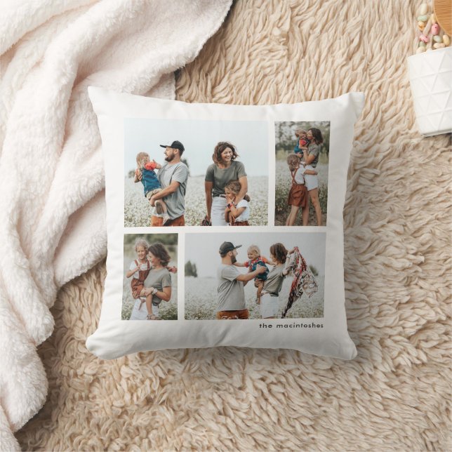 Coussin Collage simple de 4 photos (Couverture)