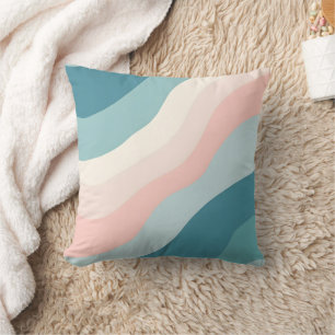 Coussin Collection Abstrait Moderne Rose Pâle Menthe
