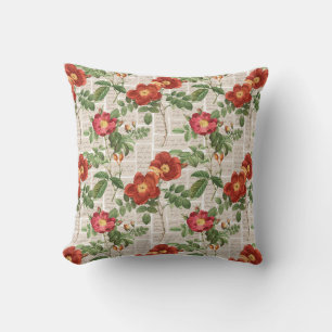 Coussin Collection d'illustrations du patrimoine Rose vict