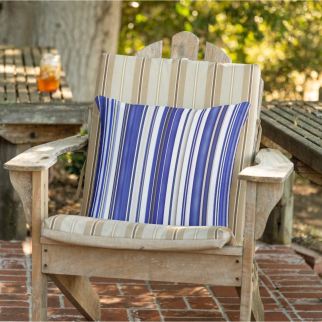 Coussin Collection été tendance Marine Blue Boat Stripes (Chaise)