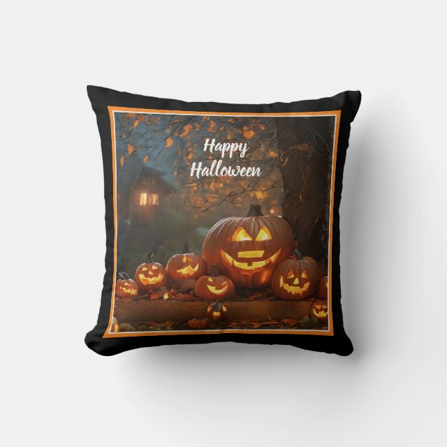 Coussin Collection famille Halloween citrouille (Recto)