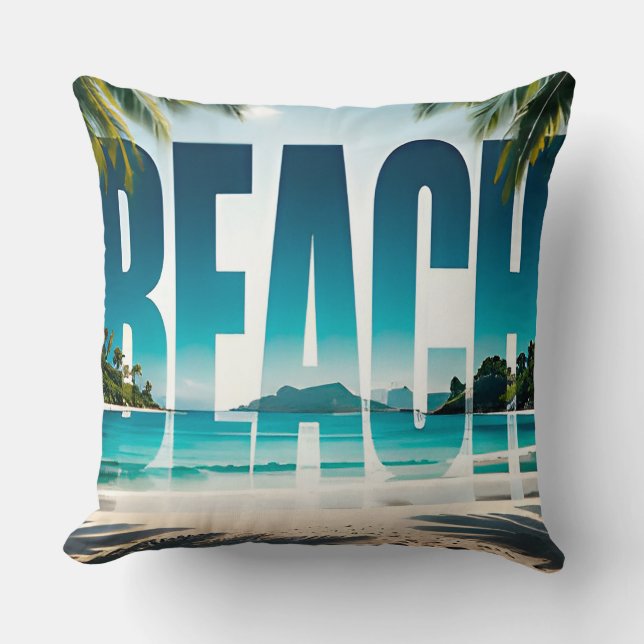 Coussin Collection graphique éditorial de luxe côtier de p (Recto)