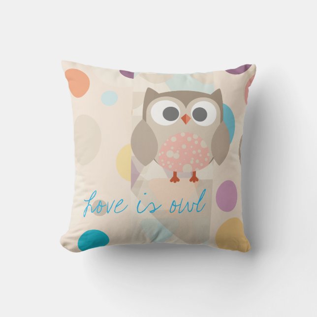 Coussin Collection "Love is owl" (Recto)