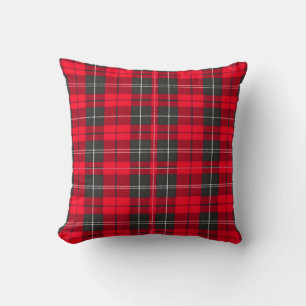 Coussin Collection moderne Tartan Plaid Traditionnel Rouge