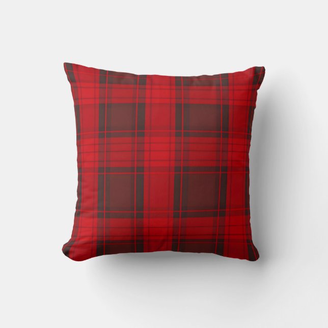 Coussin Collection moderne Tartan Rouge traditionnel (Recto)