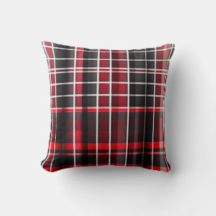 Coussin Collection populaire Abstraite rouge noir plaid