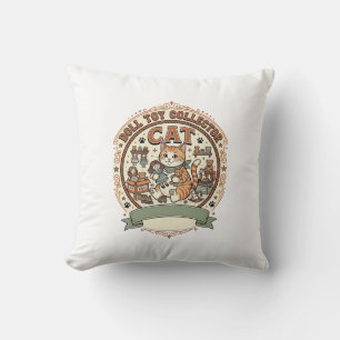 Coussin Collectionneuse de poupées Chat Collectionneuse de