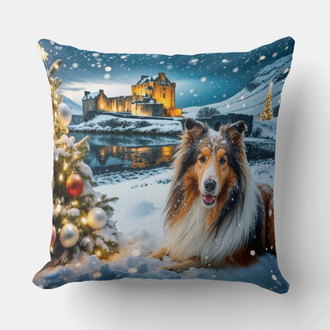 Coussin Collie Holiday  (Recto)