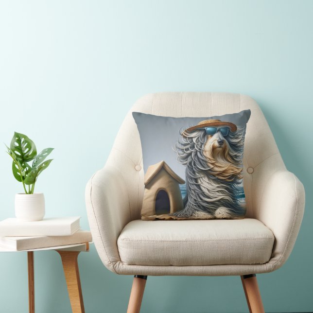 Coussin Collie Porté Avec Sandcastle Doghouse (Chaise)