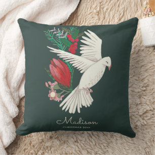 Coussin Colombes paix sur terre Noël