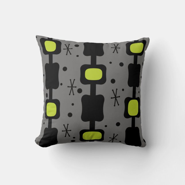 Coussin Colonnes Moyenne Rétro Boîtes Chartreuse (Recto)