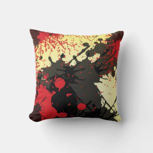 Coussin Coloré Abstrait de tches de peinture