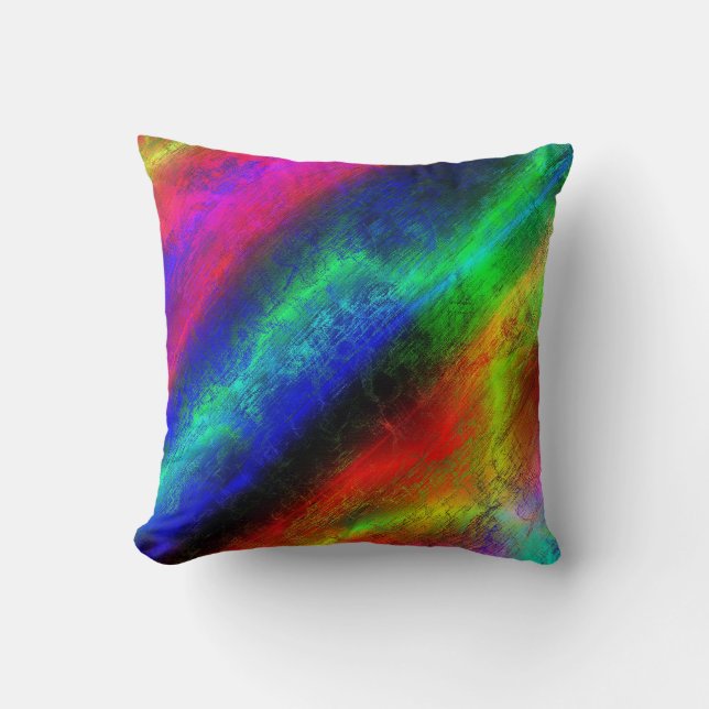 Coussin coloré arc-en-ciel texture abstraite (Recto)