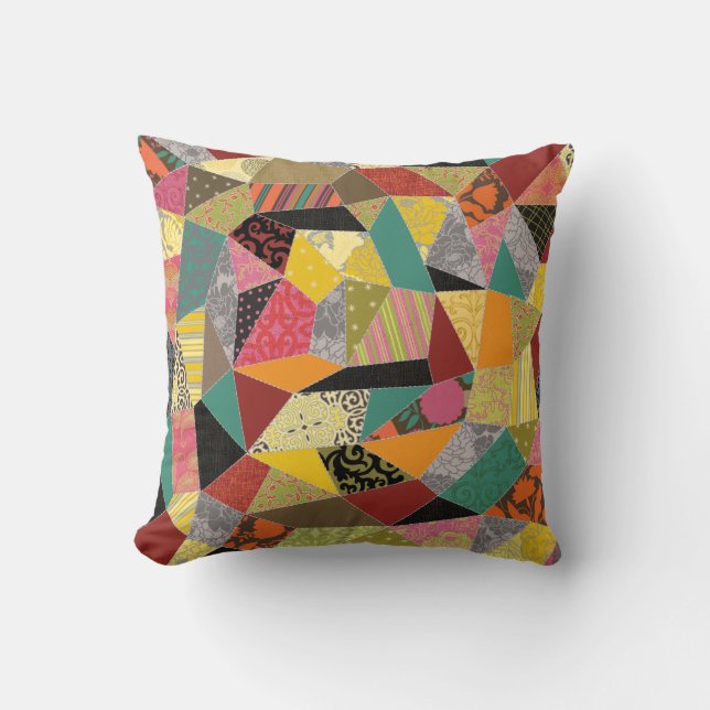 Coussin Coloré Crazy Quilt Motif (Recto)