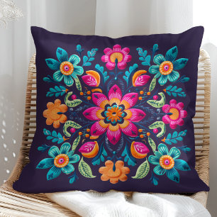 Coussin Coloré mexicain Floral Fiesta Motif