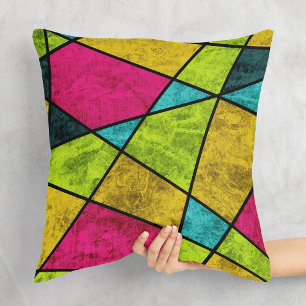 Coussin Coloré Moderne formes géométriques Abstraites Neon