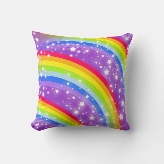 coussin coloré rayures arc-en-ciel (Recto)